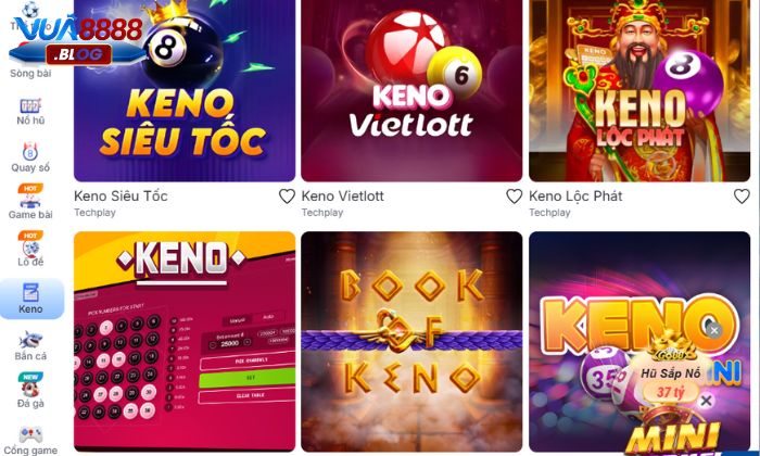 Keno Vua88 có luật chơi đơn giản, nhận thưởng hấp dẫn