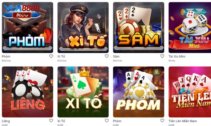 Game bài Vua88 có nhiều trò chơi khác nhau, tỷ lệ trả thưởng cao