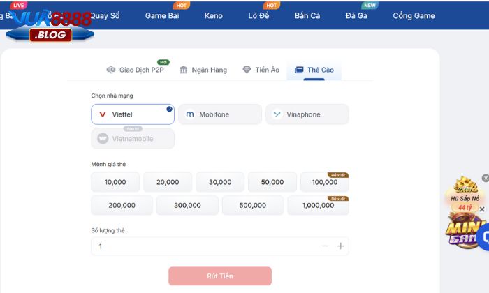 Lựa chọn phương thức thanh toán phù hợp khi rút tiền tại Vua88